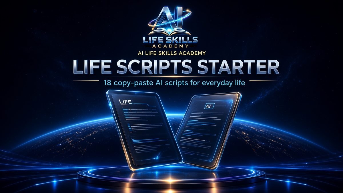 Life Scripts Starter cover: Pack 1 of AI Life Skills Academy copy-paste AI scripts